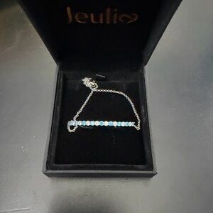 Jeulia Round Cut Sterling Silver Bolo Bracelet